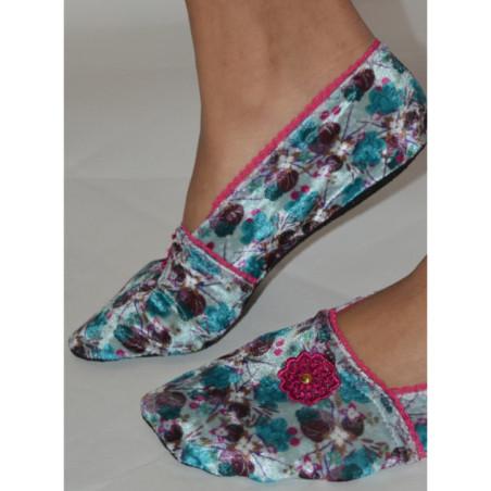 Chausson de voyage Elisa Pink Fleuri Ixli