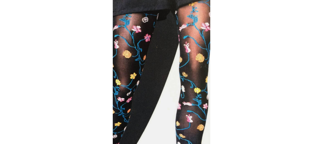 Collant Edith Bouquet fleuri Platino