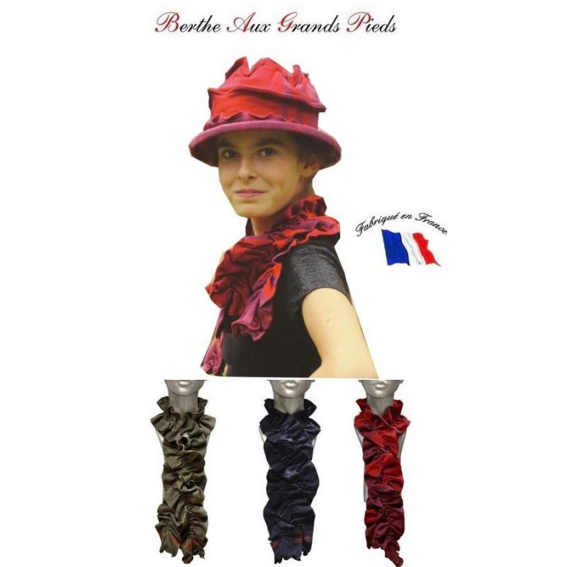 Echarpe à pois et rayures chinés Berthe aux grands pieds