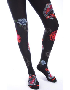 Collant Fil de joie Motif Cachemire Fleuri