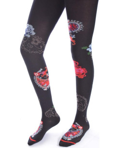 Collant Fil de joie Motif Cachemire Fleuri 2