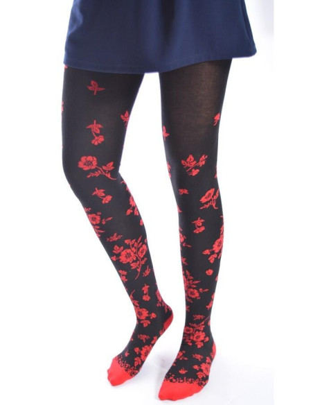 Collant coton chaud Cronert Fleuris