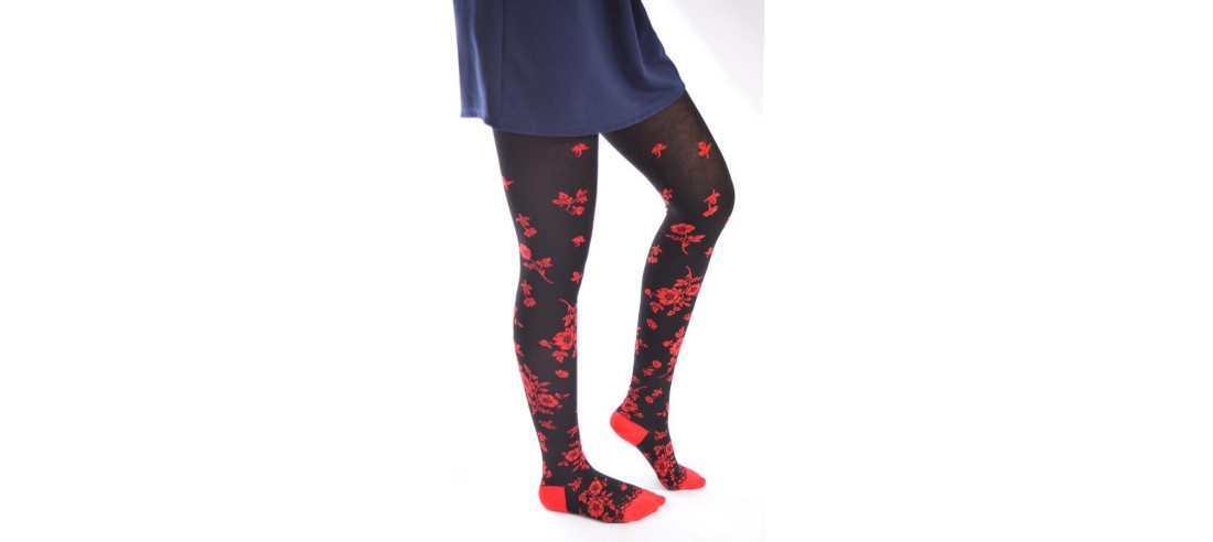 Collant coton chaud Cronert Fleuris