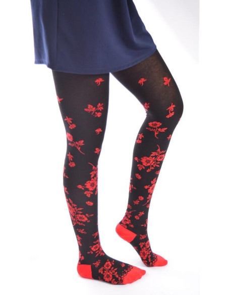 Collant coton chaud Cronert Fleuris