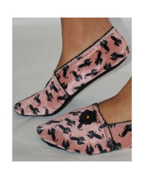  chaussons-tissu-imprimé-de-voyage-ixli-les-petits-caprices-miaou-rose-profil