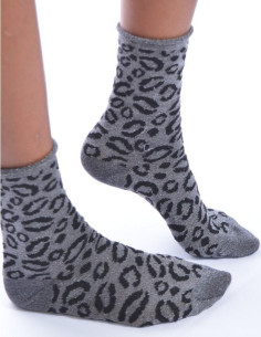 Chaussettes Bords roulés Léopard Voilà
