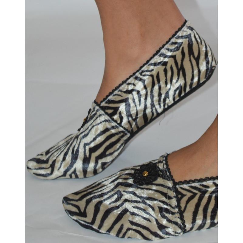 Chausson Imprimé Zebre noir Ixli