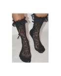 Chaussettes Caprices dentelle et rubans revers Dentelle