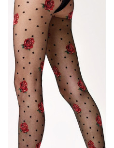 Collant Plumetis Fleuri Omero