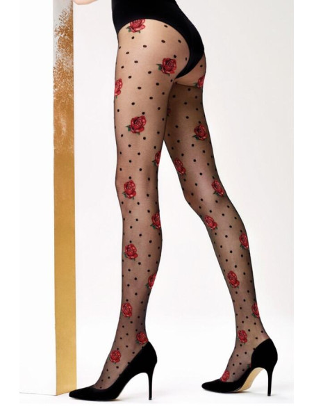 Collant Plumetis Fleuri Omero