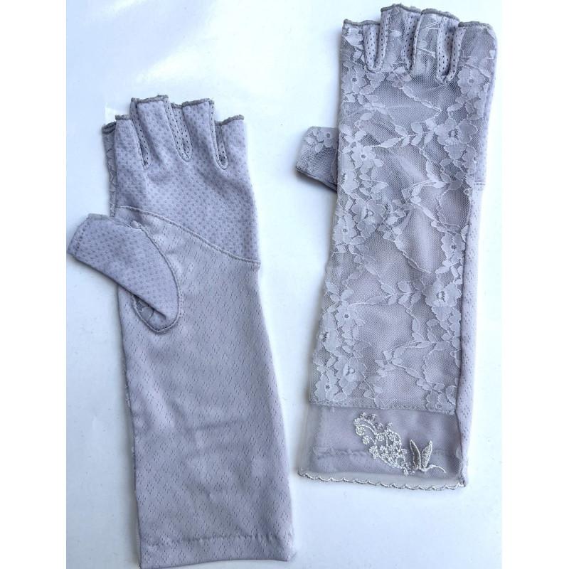 Mitaines Dentelle D'été anti UV chic Gris