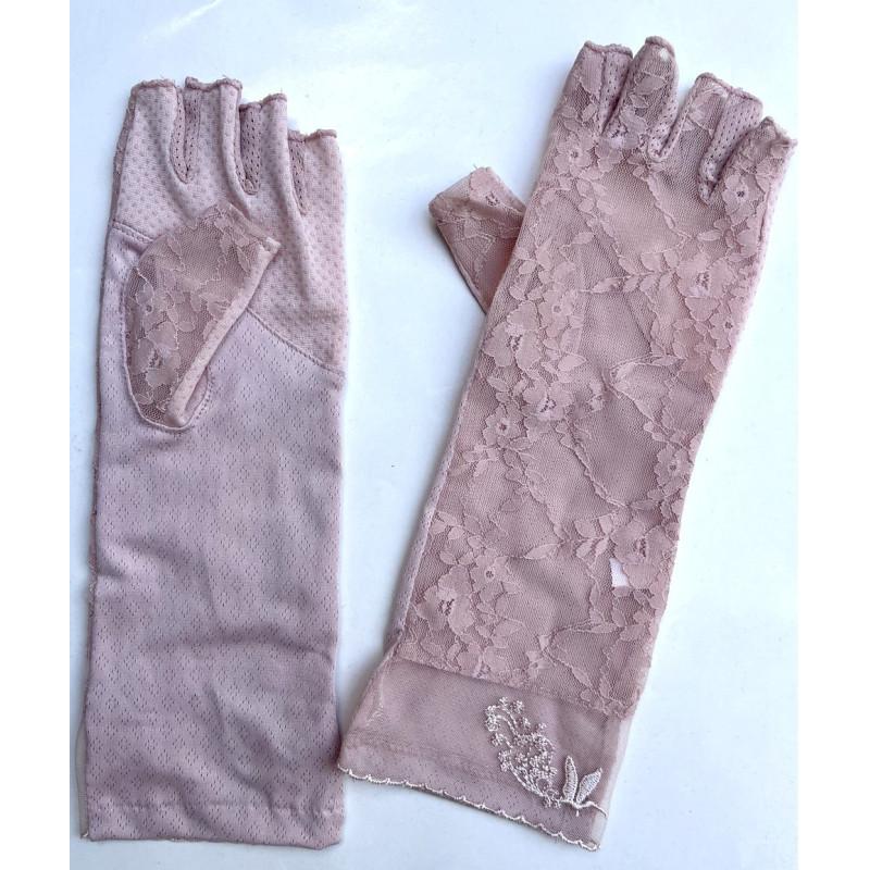 Mitaines Dentelle D'été anti UV chic Rosé