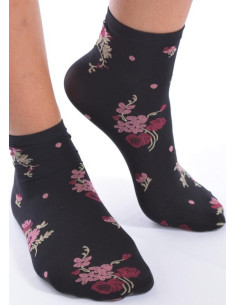 Socquettes Lycra imprimées fleurs chics 2