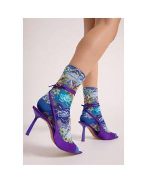 Chaussettes-Precieuses-Pierre-Mantoux-bouquet-fleuris-abstraits-bleu