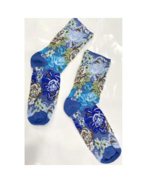  Chaussettes-Precieuses-Pierre-Mantoux-bouquet-fleuris-abstraits-rose-orange-plat