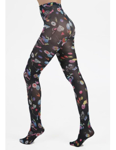 Collant Imprimé Badges Pamela Mann