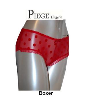 Boxer Piège Plumetis Joanna rouge