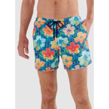 Caleçon-de-bain-HOM-Dino-Tuquoise-print-avant