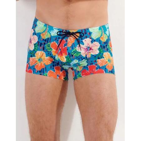 Boxer-de-bain-HOM-Dino-turquoise-print