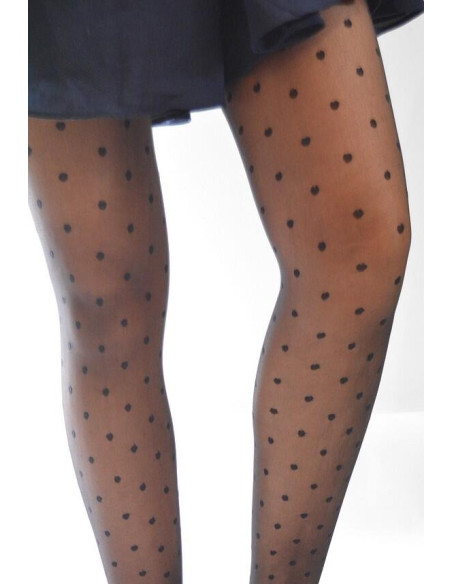 Collant Plumetis pois moyen marine