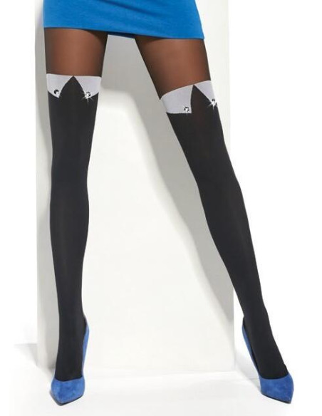 Collant chic cuissarde Col Blanc Adrian