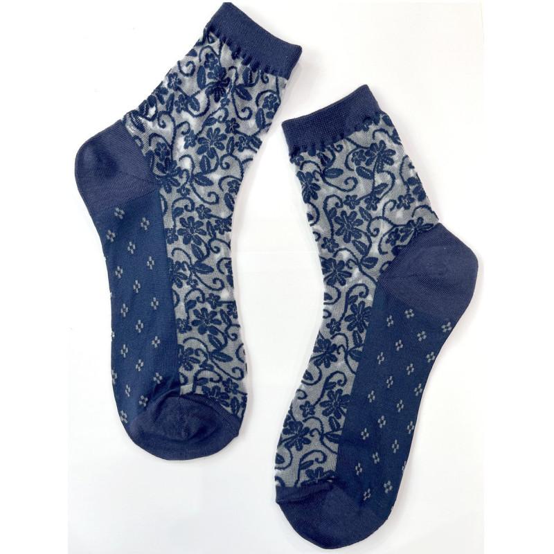 Chaussettes-LPC-coton-dentelle-bleu-marine