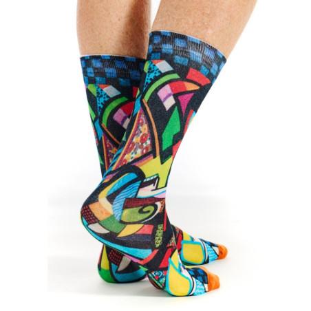Chaussettes-ART-museum-DAUGHTER-in-a-rocker-Ruban-rouge-bambou