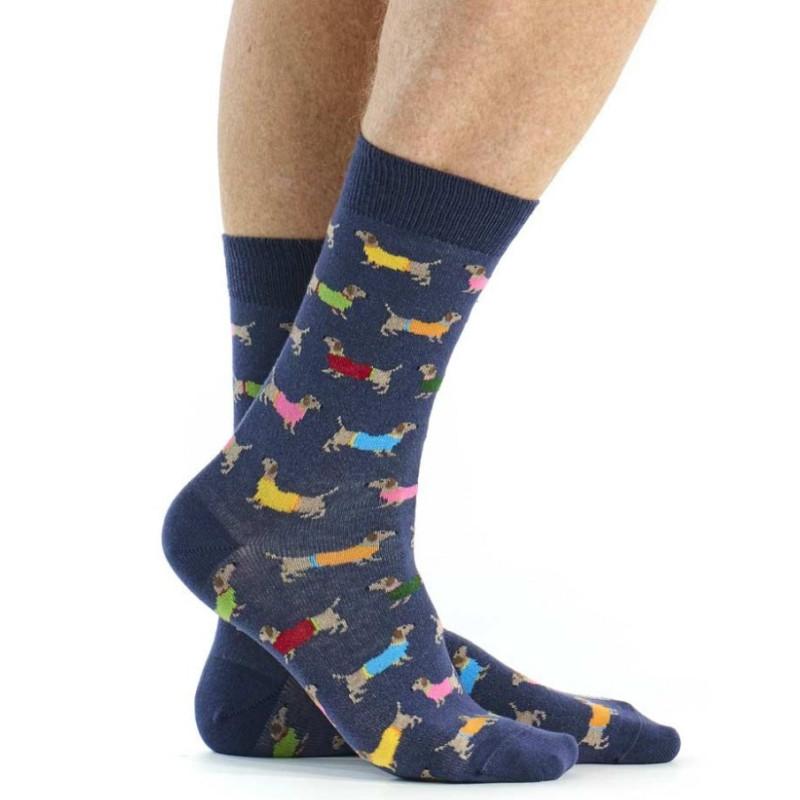 Chaussettes Pom de Pin Teckel Multi