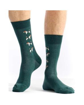 Chaussettes-Coton-pom-de-pin-Fox-terrier-homme-vert