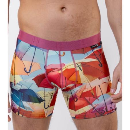Boxer Long Loic Henry Microfibre Imprimé Parapluie
