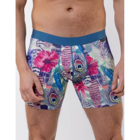 Boxer Long Loic Henry Microfibre Imprimé Plumes