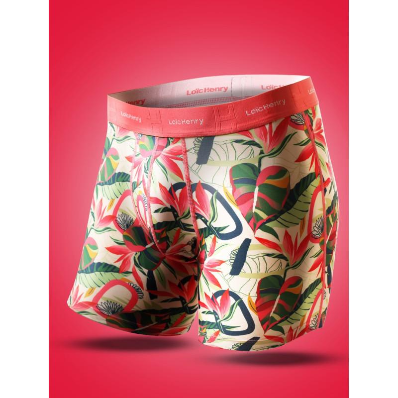 Boxer Long Loic Henry Microfibre Imprimé Tropical