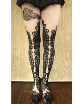 Collant-Effet-cuissarde-dentelle-imprimé-caprices