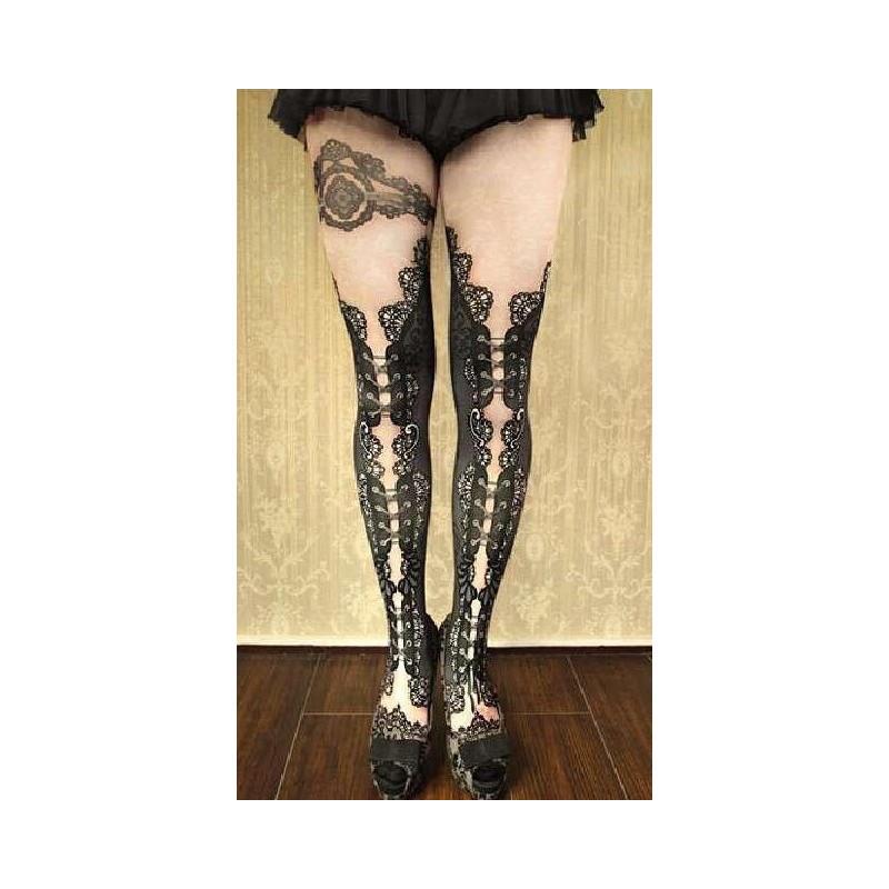 Collant Imprimé Cuissarde sexy Girly Caprices