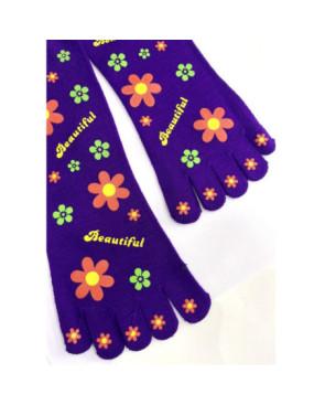 Chaussettes 5 doigts Happy Fleurs Indigo