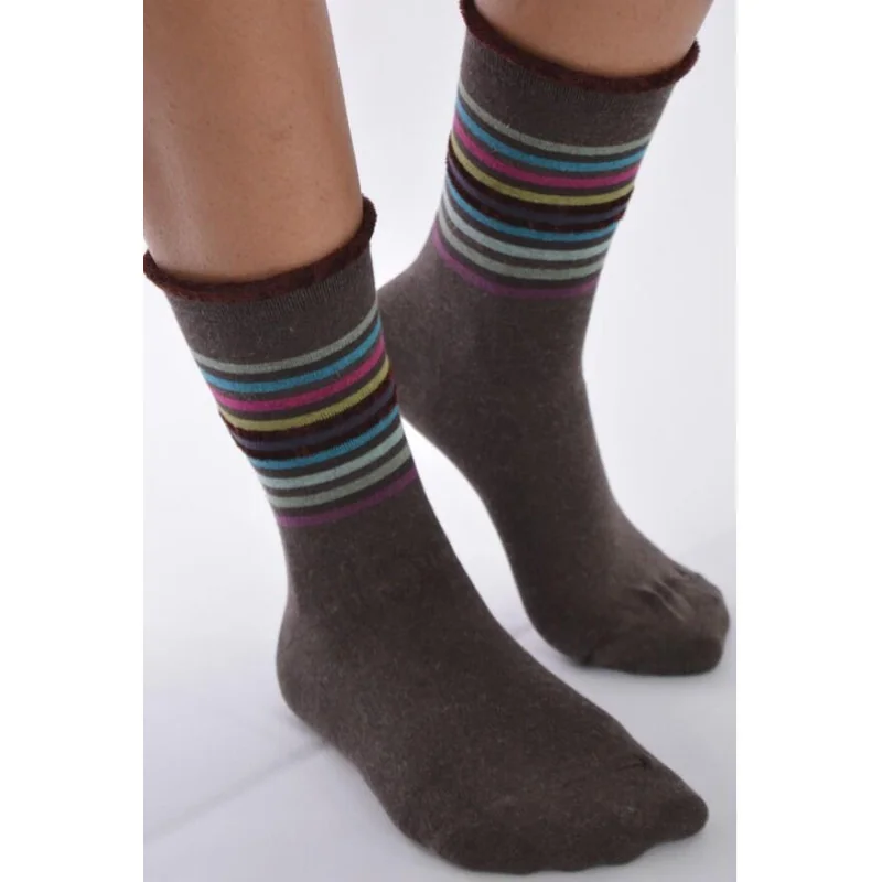 Chaussettes Les petits Caprices  rayures choco