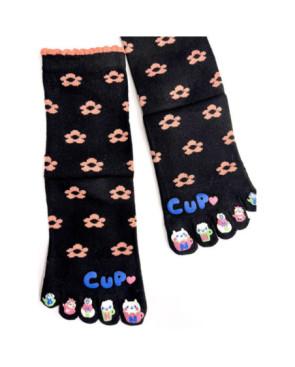 chaussettes-coton-5-doigts-LOVE-CUP-noir