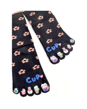  chaussettes-coton-5-doigts-LOVE-CUP-noir-détail