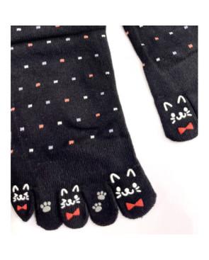 Chaussettes 5 doigts Plumetis Chatons rigolos