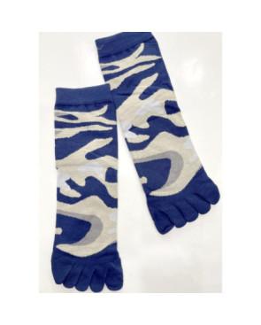 chaussettes-coton-5-doigts-tendance-camouflage-bleu