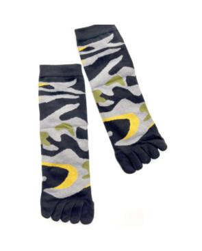 chaussettes-coton-5-doigts-tendance-camouflage-noir