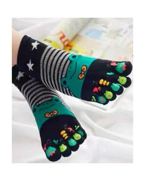Socquettes-invisibles-coton-5-doigts-Mr-Grenouilles-rigolos