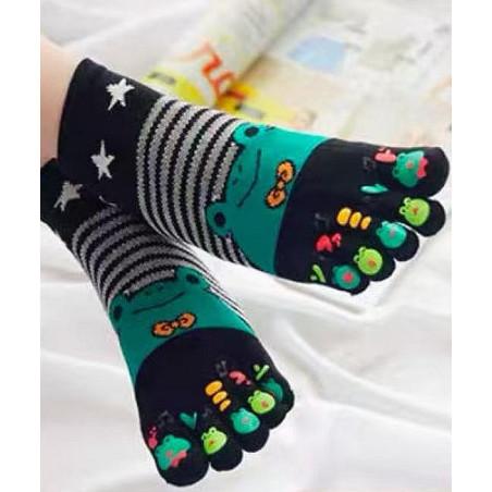 Socquettes-invisibles-coton-5-doigts-Mr-Grenouilles-rigolos