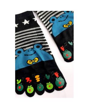  Socquettes-invisibles-coton-5-doigts-Mr-Grenouilles-rigolos-plat