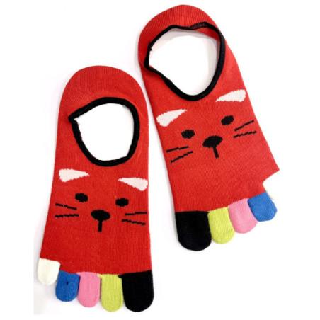 Socquette Invisible 5 doigts Chats moustache