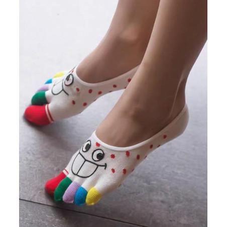 Socquettes invisibles 5 Doigts Plumetis Sourire