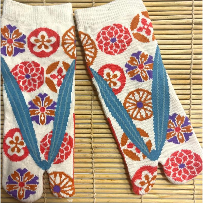 Chaussettes Japonaises Tabis Anémones fleuries