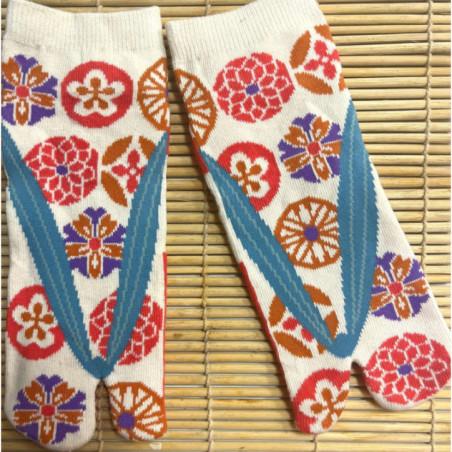 Chaussettes Japonaises Tabis Anémones fleuries