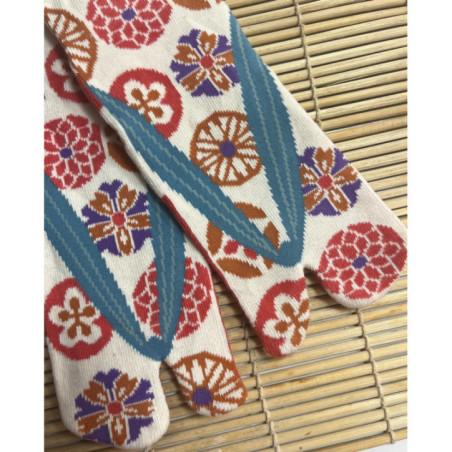 Chaussettes Japonaises Tabis Anémones fleuries