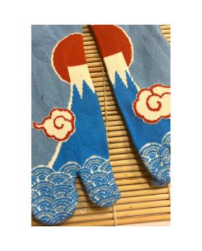 Cahussettes Japonaises Tabis Mont Fuji Soleil Rouge